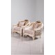 Luxury Pearl Antique Dark Gold Wood Trim ANGELICA Chair Set 2Pcs EUROPEAN FURNITURE