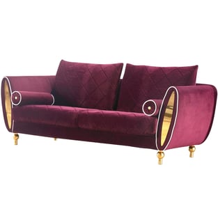 Buy Burgundy, Gold European Furniture Living Room 