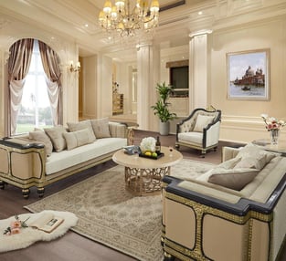 Living Room  Gold, Cream Homey Design  image