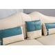 Italian Leather Off White & Blue Sofa Set 3Pcs WINSTON EUROPEAN FURNITURE Modern