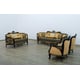 Classic Black Gold Fabric 30019 BELLAGIO III Arm Chair Set 2Pcs  EUROPEAN FURNITURE 