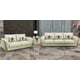 Off White Italian Leather CASTELLO Sofa Set 2Pcs EUROPEAN FURNITURE Contemporary