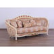 Luxury Beige & Gold Wood Trim VALENTINE Sofa Set 3Pcs EUROPEAN FURNITURE Classic