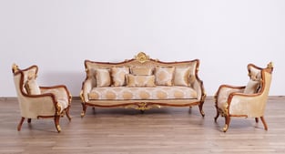 Buy Gold, Antique, Walnut European Furniture Living Room 