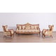 Luxury Antique Walnut & Gold VERONICA Chair Set 2 Pcs EUROPEAN FURNITURE Traditional