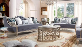 Living Room  Silver, Cobalt blue Homey Design  image