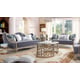 Cobalt Fabric & Silver Finish Sofa Set 2Pcs Traditional Homey Design HD-701 