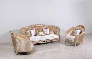 Living Room  Champagne, Off-White, Copper European Furniture image