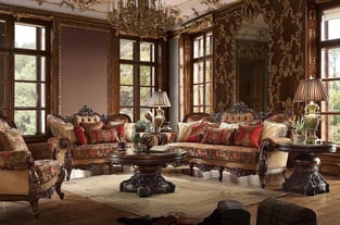 Living Room  Burgundy, Brown Homey Design  image