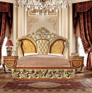 Buy Gold, Light Cherry, Amber Homey Design  Bedroom 