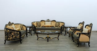 Buy Gold, Antique, Black European Furniture Living Room 