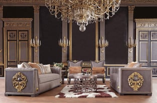 Living Room  Gold, Gray Homey Design  image