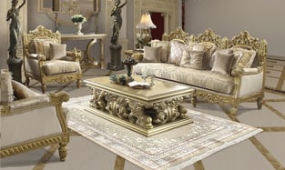 Gold Finish, Metallic Homey Design  HD-S2659 Living Room interior