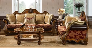 Living Room  Burgundy, Gold Homey Design  image