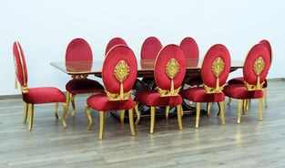 Dining Room  Gold, Red, Ebony European Furniture photo