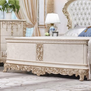 White, Gold Homey Design  HD-EKBED9102-3PC Bedroom interior