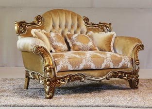 Brown, Gold, Silver European Furniture 43553-L  Living Room interior