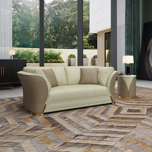 Buy Taupe, Off-White European Furniture Living Room 