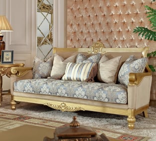 Living Room  Gold Finish, Metallic Homey Design  photo