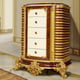 Classic Antique Gold & Dark Cherry Solid Wood CAL King Bedroom Set 8Pcs Homey Design HD-957