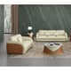 Beige & Cognac Italian Leather NOIR Sofa Set 2Pcs EUROPEAN FURNITURE Contemporary