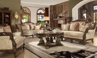 Living Room  Brown, Gold, Antique Homey Design  image