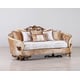 Luxury Beige & Gold Wood Trim ROSABELLA Sofa Set 2 Pcs EUROPEAN FURNITURE Classic