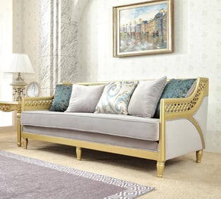 Living Room  Gold, Gray, Metallic Homey Design  image