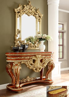 Accent Tables  Gold, Light Cherry, Amber Homey Design  photo