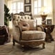 Met Ant Gold & Perfect Brown Sofa Set 5Pcs w/End Tables Traditional Homey Design HD-506 