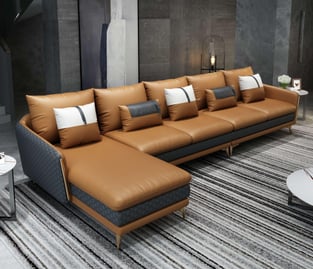 Living Room  Gray, Cognac European Furniture image