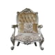 Luxury Antique Silver Wood Trim VALERIA Chair Set 2Pcs EUROPEAN FURNITURE Classic