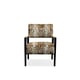 Exotic Faux Leopard Fur Laque Noire Finish DAUPHINE CHAIR Set 2Pcs by Caracole 