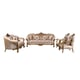Luxury Golden Bronze Wood Trim GOLDEN KNIGHTS Sofa Set 4Pcs EUROPEAN FURNITURE