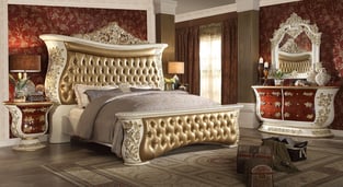 Bedroom  Antique White, Rich Gold Homey Design  image