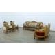 Royal Luxury Black Gold Fabric MAGGIOLINI Sofa Set 3 Pcs EUROPEAN FURNITURE 