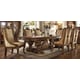 Antique Gold & Perfect Brown Dining Table Set 7Pcs Traditional Homey Design HD-8011