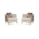 Neutral Fabric & Frame Finished in Platinum Accent Chairs Set 2Pcs QUIT YOUR METAL-ING by Caracole 