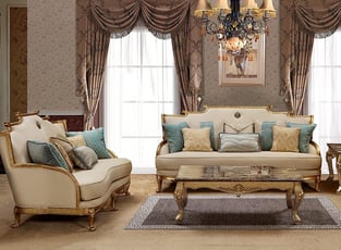 Living Room  Gold, Light Beige Cosmos Furniture photo