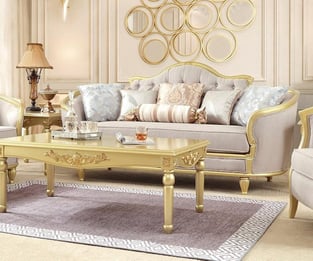 Order Beige, Gold Finish, Metallic Homey Design  HD-710-Set-2 Living Room now