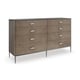 Mocha & Deep Bronze Finish Eight Drawers Dresser PRISM by Caracole 