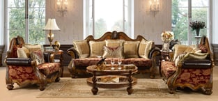 Living Room  Burgundy, Gold Homey Design  image