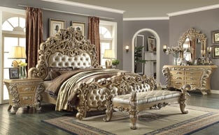 Silver, Champagne Homey Design  HD-7012 CK-3PC Bedroom interior