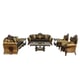 Traditional Brown & Gold Sofa Set 4Pcs EMPERADOR EUROPEAN FURNITURE