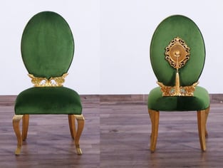 Buy Gold, Emerald, Ebony European Furniture Dining Room 