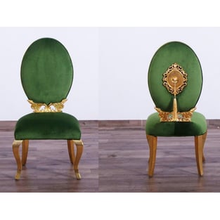 Buy Gold, Emerald, Ebony European Furniture Dining Room 