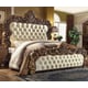 Ant Gold & Perfect Brown Queen Bed Carved Wood Homey Design HD-8011 Traditional 