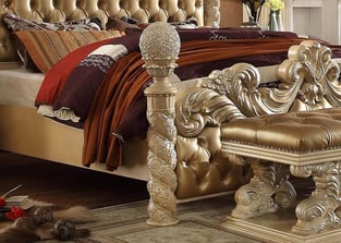 Gold, Khaki Homey Design  HD-7266-BSET5-EK Bedroom interior