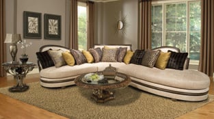 Beige, Dark Brown, Cream Benneti Benetti's-Ravenna-Sofa-Left Living Room interior