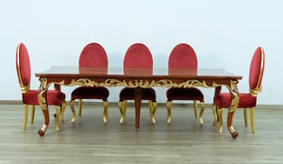 Dining Room  Brown, Gold, Red European Furniture photo